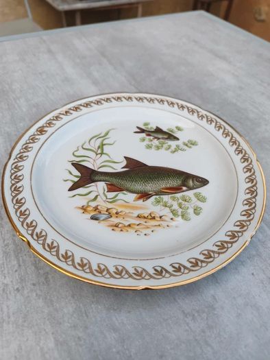 Vintage French Porcelain Fish Service Set c.1950s
