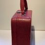 Vintage Red Mid Century 1960s Travel Make Up Vanity Case Handbag Image 4