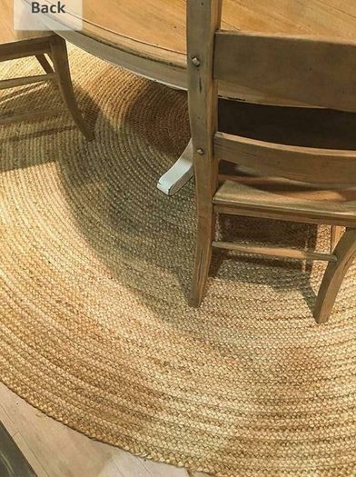 FREE P&P Hand Braided Natural Jute Rug Handmade Round Area Rug for Home Decor (60 x 60 cm)