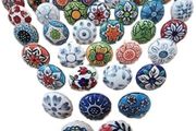 20 Mix Vintage Look Flower Assorted Ceramic Knobs Door Handle Cabinet Drawer Cupboard Pull (FREE POSTAGE)