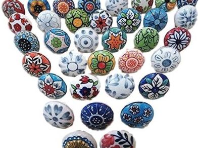 20 Mix Vintage Look Flower Assorted Ceramic Knobs Door Handle Cabinet Drawer Cupboard Pull (FREE POSTAGE)