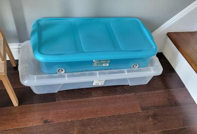 Bundle of 2 underbed storage containers with lids