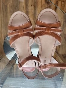 Zara Girls leather Brown Sandals Shoes Size 33