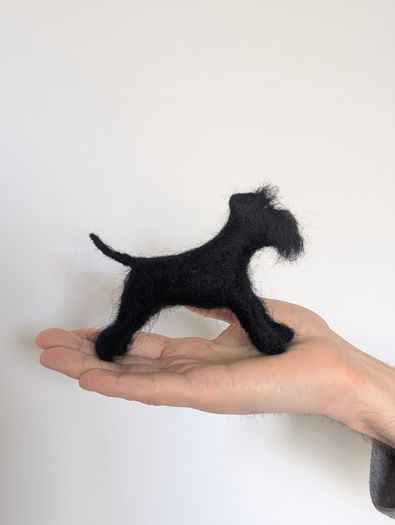 Handmade Felt Schnauzer (Woollen Black Dog)