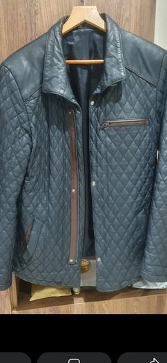 Mens quilted leather jacket