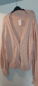 womens cotton pink cardigan size 18