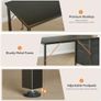 Computer Desk with Drawers, 120cm Office Desk with Storage, Black Image 4