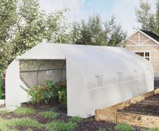 6 x 3 x 2m Walk in Polytunnel Greenhouse with Windows and Door for Garden, Backyard
