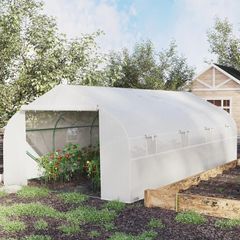 6 x 3 x 2m Walk in Polytunnel Greenhouse with Windows and Door for Garden, Backyard