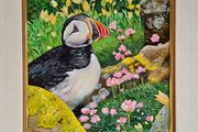 Puffin at Saltee Island'' | oil Painting | Framed