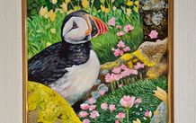 Puffin at Saltee Island'' | oil Painting | Framed