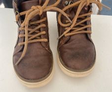 Brown boots side zip and lace size 9 Eur26