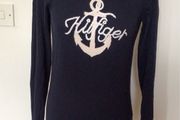 Tommy Hilfiger Ladies Navy Blue Cotton Anchor Motif jumper XS Includes Postage
