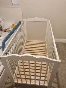 IKEA SUNDVIK White Cot Bed 70 x 140 Converts to Toddler Bed