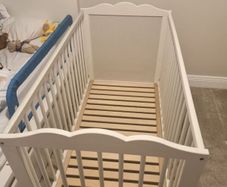 IKEA SUNDVIK White Cot Bed 70 x 140 Converts to Toddler Bed