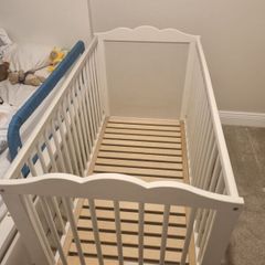IKEA SUNDVIK White Cot Bed 70 x 140 Converts to Toddler Bed