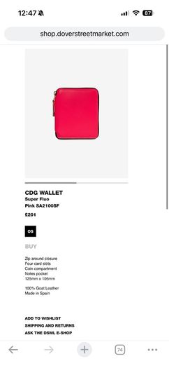 CDG Super Fluo Wallet