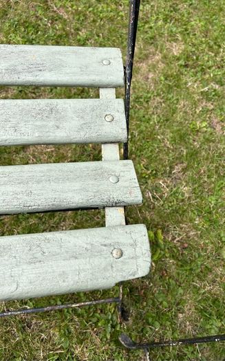 Pair of 1930s Vintage Green Folding Garden Chairs