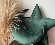 Handmade velvet STAR and MOON cushion