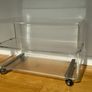 Vintage Clear Lucite/Acrylic Tv Stand/Shelf Unit on Chrome Casters. Image 2
