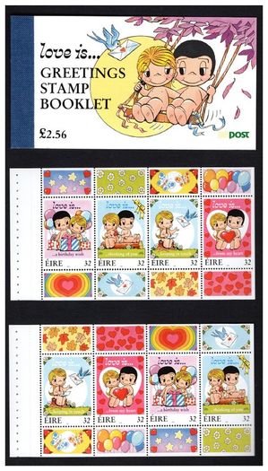 1998 Ireland IRP2.56 Greetings Stamp Booklet Mint Never Hinged MNH). Hibernian HB62