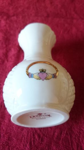 Donegal Parian China Claddagh Ring Clock And Vase Set Made In Ireland