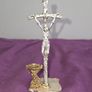 Italian made Pewter Crucifix with Chalice Image 5