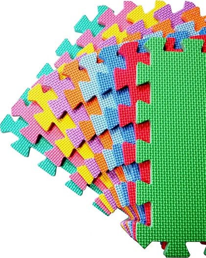 Interlocking Foam Play Mat Set. Great for Babies, Toddlers or Even exersise (32 x 32cm. 18 Piece Pastel Mats)