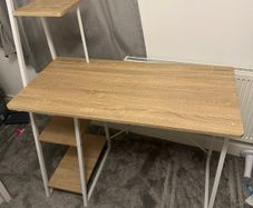 Harlow Metal Shelved Desk - Oak