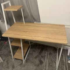 Harlow Metal Shelved Desk - Oak