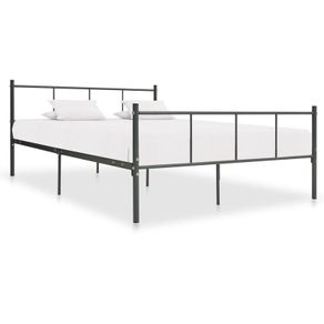 Bed Frame Grey Metal 120x200 cm