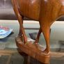 Tall Wooden Teak Gazelle Figurine Antelope Art Carving Image 7