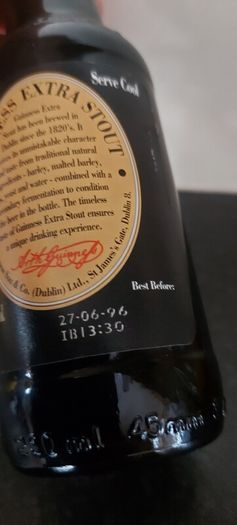 Guinness unopened bottle full,,1996 ,,see pictures for condition ,collectors item, sold as seen ,buyer collects or pays postage thank you,