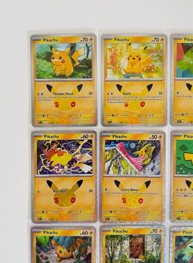 Pokemon 30th Anniversary TCG Pikachu Cards Lot English