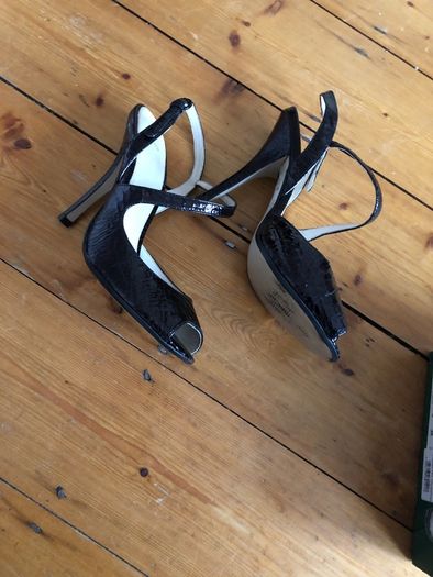 Black patent high heels