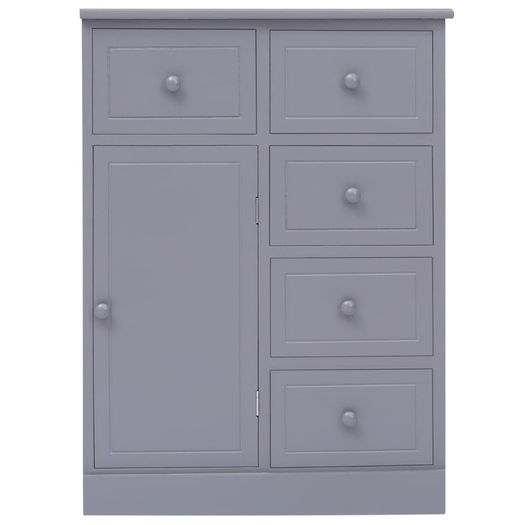 Sideboard with 10 Drawers Grey 113x30x79 cm Wood