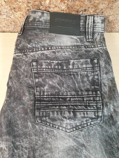 Mens southpole biker style jeans Size w 34 L 30 Black stonewash
