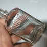 388 - Set of 2 Vintage Clear Glass Embossed Letters Decorative Collectible Perfume Bottles Image 2