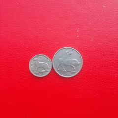 1968 Irish Threepence and 1978 Five Pence