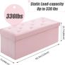 NEW | Folding Storage Ottoman Bench, Velvet Large Footstools Cube for Living Room and Bedroom 110 x 40 x 40 cm Image 2