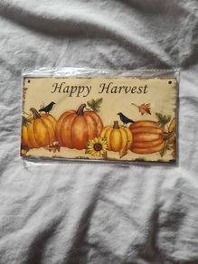 Happy Harvest Wooden Sign Hanging Decoration