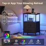 Bedside Table Set of 2 with Charging Station and LED Light, Small Bed Side Table for Bedroom Dorm Kids Room Closet, 2 Drawers Bedside Cabinet with 2 Outlets and 2 USB Ports, Black Image 6