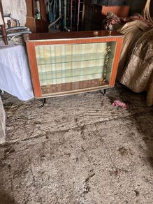 Vintage china cabinet. Dansette legs