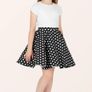 Black Butterfly Vintage inspired polka dot skirt, girls Image 5