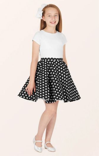 Black Butterfly Vintage inspired polka dot skirt, girls