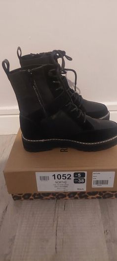 river island black leather boots size 5