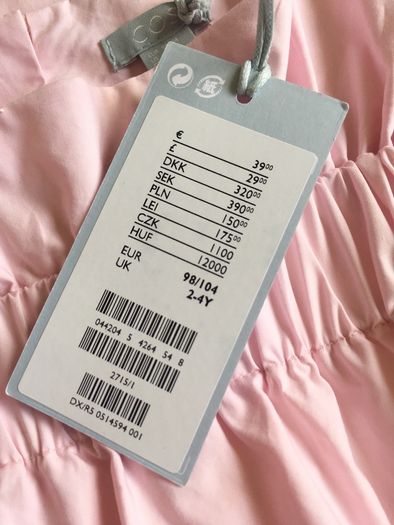COS pink dress 2-4 years