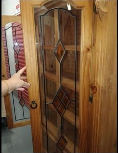 Solid wood Display Cabinet/ Book Case with double doors, shelves and storage.