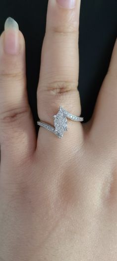 Adara 9ct White Gold 0.50ct Marquise Diamond Ring