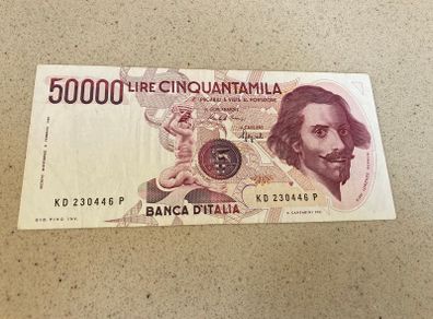 Italian 50,000 Lire Notes Bernini 1 series